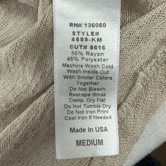 Project Social T Womens Sleeveless Beige Tank Top Medium Rayon/Polyester - Picture 5 of 5